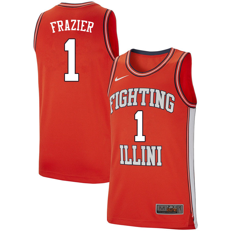 Men #1 Trent Frazier Illinois Fighting Illini College Basketball Jerseys Sale-Retro